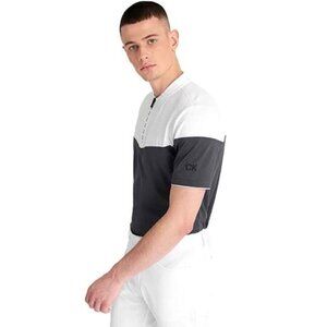 Calvin Klein Mens Cypress Polo Shirt Urban White, Navy & White | Size XL
